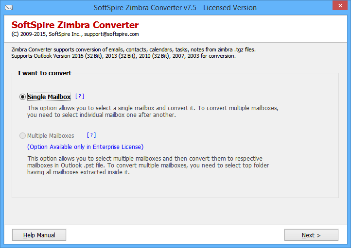 Export Mail from Zimbra to Outlook 8.3.5 full